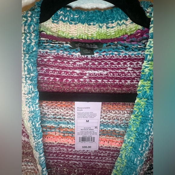 Wild Fable Open Colorful Statement Cardigan NWT - Picture 5 of 8